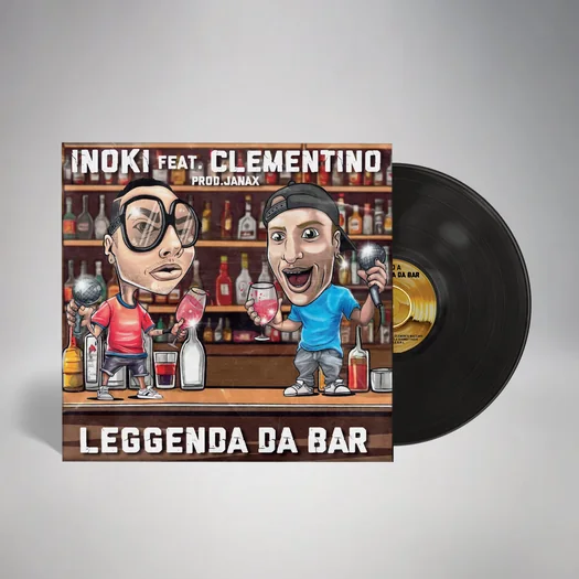 Винил 45 об. Leggenda da bar, Inoki feat. Clementino, обложка в стиле комикса